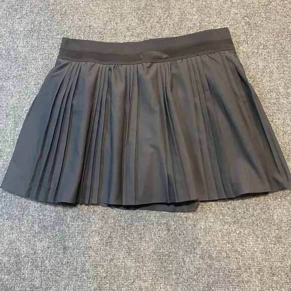 Nike Dri Fit Womens Large Black Accordion Elastic Waist Mini Tennis Skirt Shorts - Picture 1 of 7